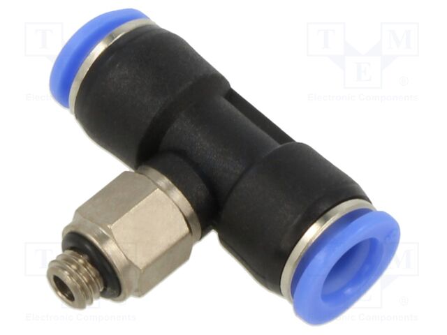 Push-in fitting; T-tap splitter; M5; -0.95÷10bar; 6mm