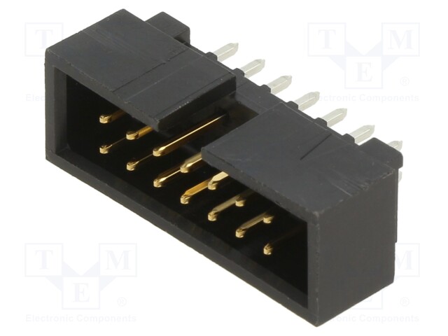 2.54mm CGrid Hdr Shrd /Slt .13AuLF 14Ckt