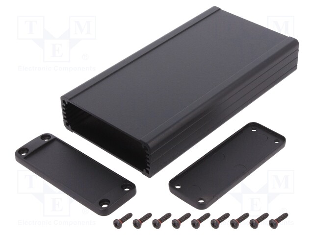 Enclosure: with panel; 1457; X: 84mm; Y: 160mm; Z: 28mm; aluminium