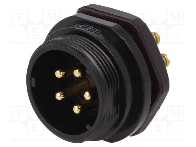 Socket; male; SP21; PIN: 5; IP68; screw terminal; 500V; 4mm2; 30A