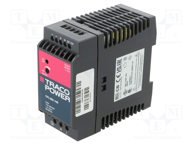 Power supply: switched-mode; 55W; 48VDC; 48÷56VDC; 1.15A; 260g