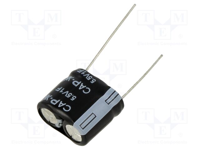 Supercapacitor; THT; 1F; 5.5VDC; -10÷30%; 8.5x17x16mm; 330Ω; 4uA