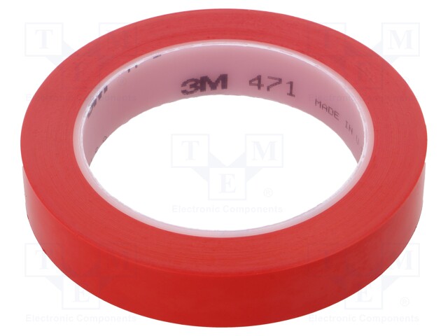 Tape: marking; red; L: 33m; W: 19mm; Thk: 0.13mm; 2.5N/cm; 130%