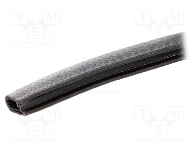 Hole and edge shield; PVC; L: 10m; black; H: 14.5mm; W: 10mm