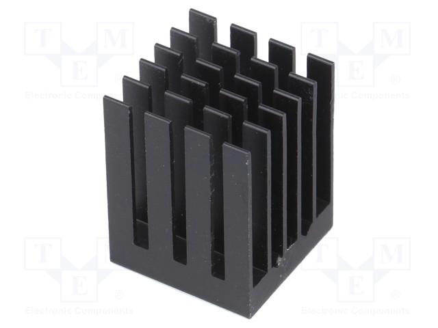 Heatsink: extruded; grilled; black; L: 19mm; W: 19mm; H: 24.5mm