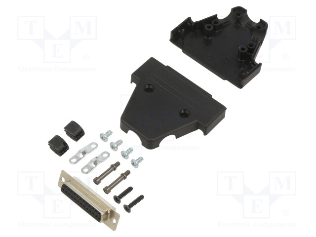 D-Sub; PIN: 25; plug; female; soldering; for cable; black
