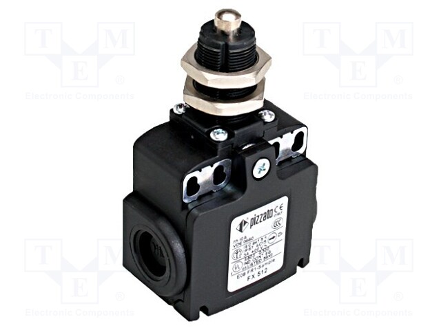 Limit switch; pin plunger Ø8mm and additional fixation; 10A