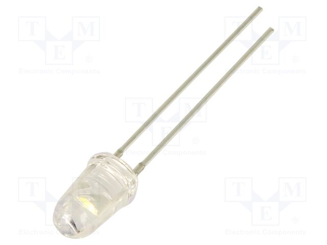 LED; white warm; 5mm; 7000mcd; 30°; Front: flat; 3.1VDC; bullet