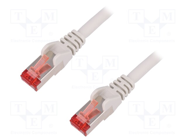 Patch cord; S/FTP; 6; stranded; Cu; LSZH; grey; 150mm