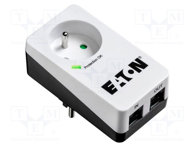 Plug socket strip: protective; Sockets: 1; 250VAC; 16A; IP20