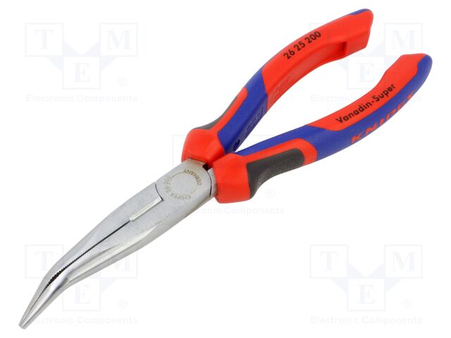 Pliers; cutting,half-rounded nose,universal; 200mm