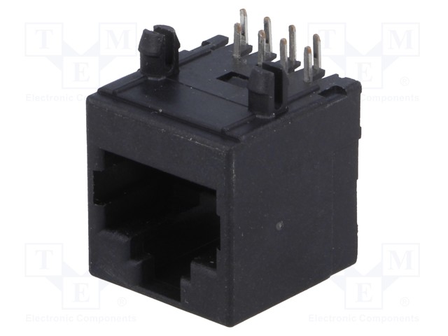 Socket; RJ45; PIN: 8; Cat: 5; Layout: 8p8c; THT; angled