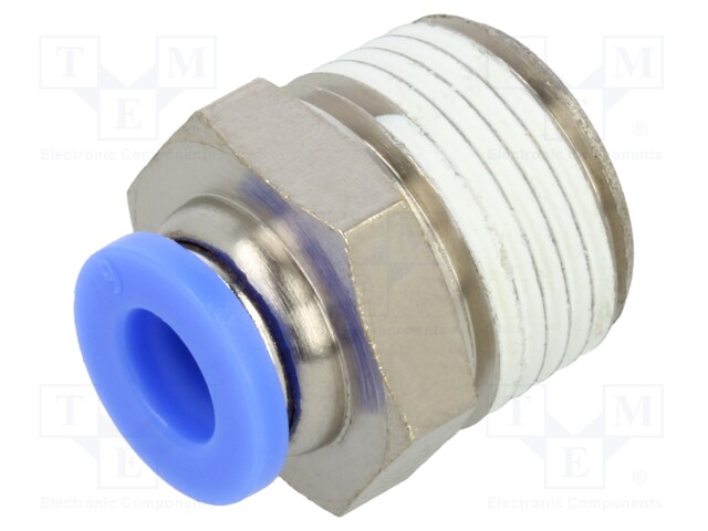 Push-in fitting; straight; -0.95÷15bar; nickel plated brass