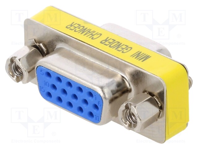 Transition: adapter; D-Sub 15pin HD female,both sides