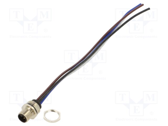Connector: M12; socket; male; straight; with lead; PIN: 4; 2.08mm2