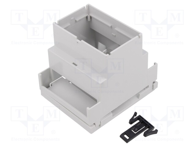 Enclosure: for DIN rail mounting; light grey; No.of mod: 4