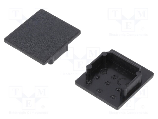 Cap for LED profiles; black; ABS; Application: LINEA20