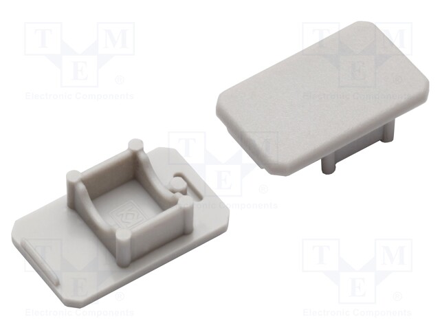 Cap for LED profiles; grey; ABS; Application: MIKRO-LINE12