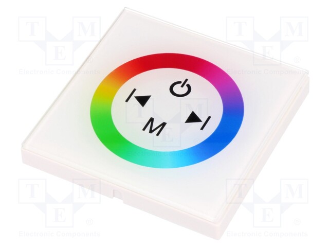 LED controller; Channels: 3; 12A; 86x86x36mm; white; Uout: 12/24VDC