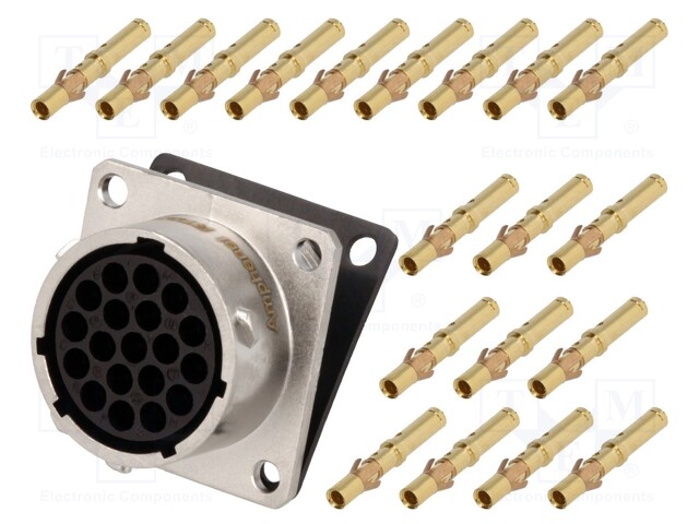 Connector: circular; Series: RT360; socket; female; crimped; PIN: 19