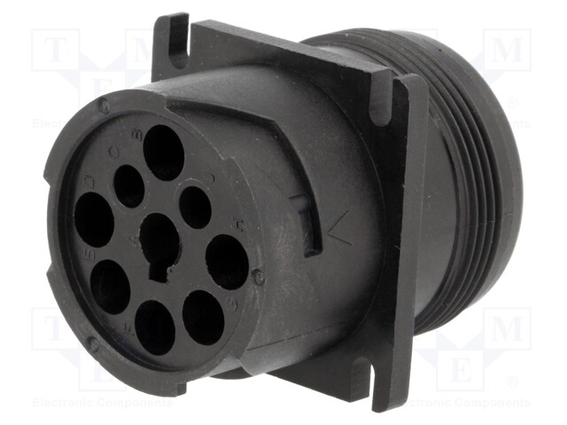 Connector: wire-wire; AHD; socket; male; PIN: 9; Locking: bayonet