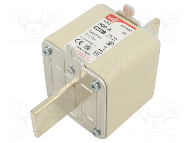 Fuse: fuse; aR; 900A; 690VAC; 550VDC; silver; NH3