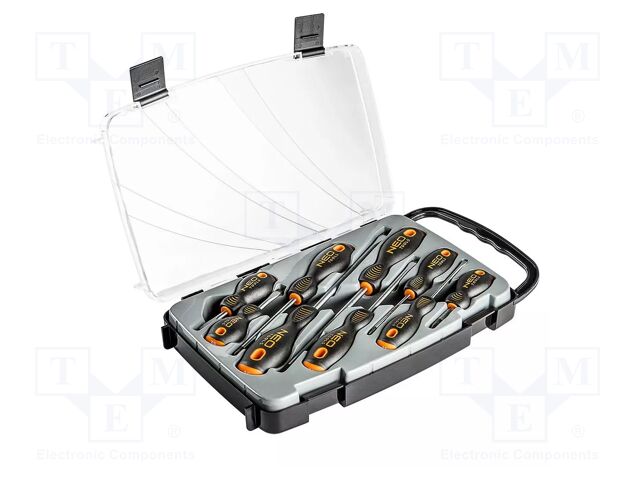 Kit: screwdrivers; Phillips,slot; 9pcs.