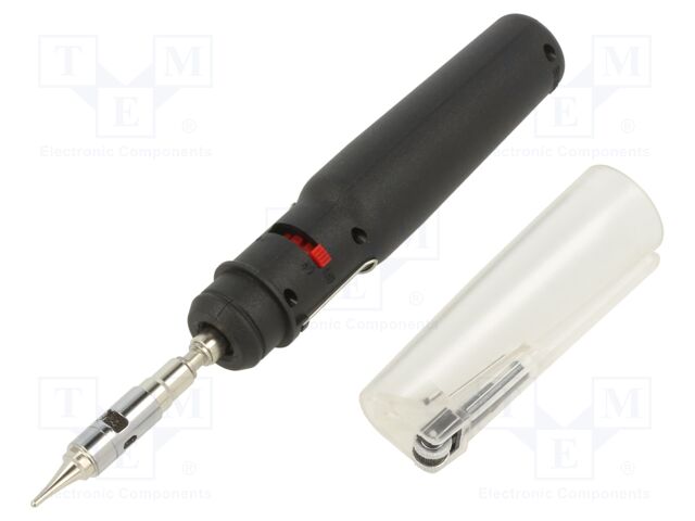 Soldering iron: gas; 1300°C; 7.5ml; 40min; Air flow temp: 450°C