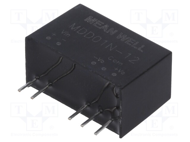 Converter: DC/DC; 1W; Uin: 21.6÷26.4V; Uout: 12VDC; Uout2: -12VDC