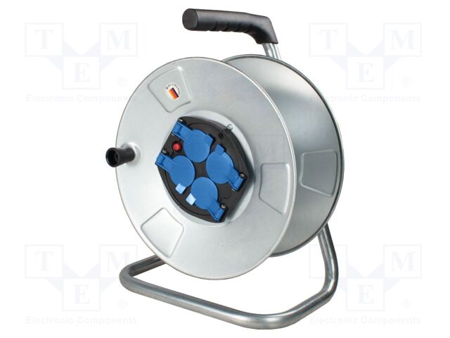 Cable reel; with socket,with brake,with flap,rolled; Sockets: 4