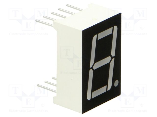 Display: LED; 7-segment; 14.2mm; 0.56"; No.char: 1; red; 100mcd