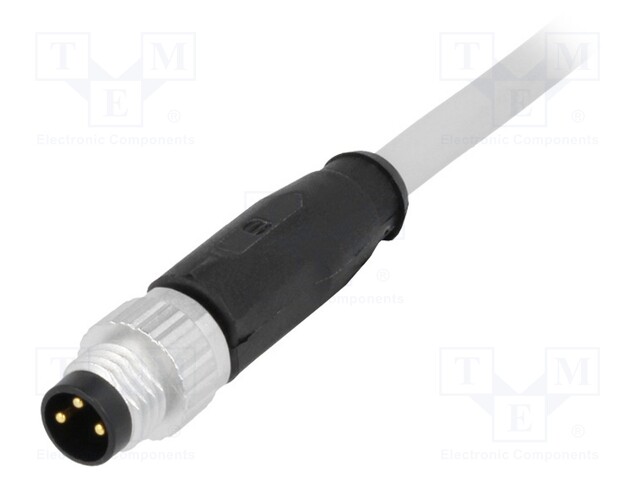 Connector: M8; male; PIN: 3; straight; with lead; plug; 10m; PVC