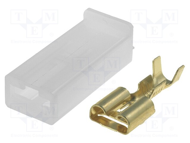 Terminal: flat; female; with a housing; Pcs: 10