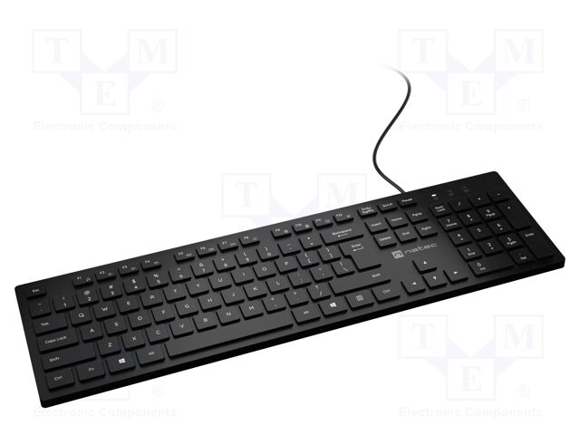 Keyboard; black; USB A plug; wired,slim,US layout; Len: 1.5m