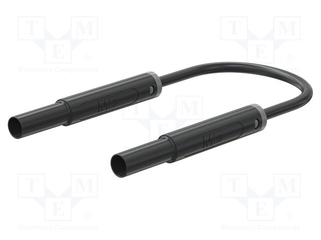 Test lead; 19A; banana plug 4mm,both sides; insulated; Len: 1m