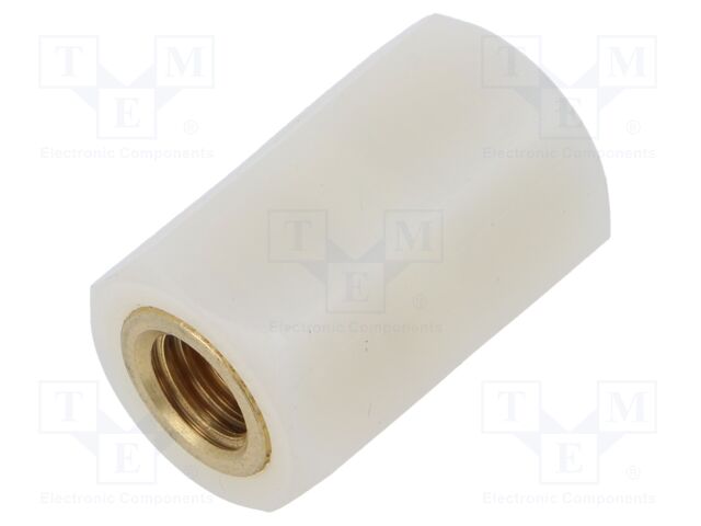 Screwed spacer sleeve; cylindrical; polyamide; M8; 25mm