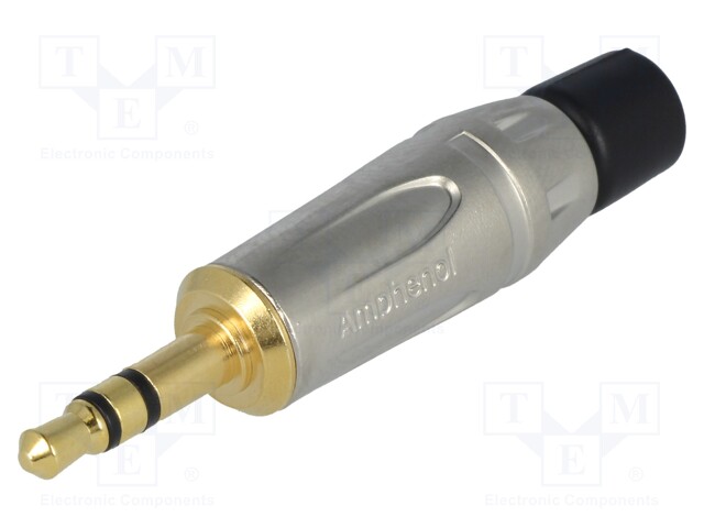 Plug; Jack 3,5mm; male; stereo; straight; for cable; soldering