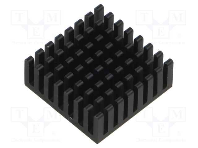 Heatsink: extruded; grilled; black; L: 25mm; W: 25mm; H: 10mm