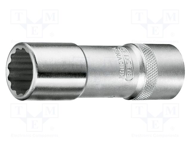 Socket; 12-angles,socket spanner; 18mm; 1/2"; Plating: chromium