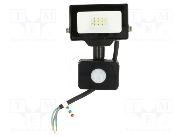 Lamp: LED flood light; 230VAC; 10W; 6400K; CRImin: 80; 1000lm