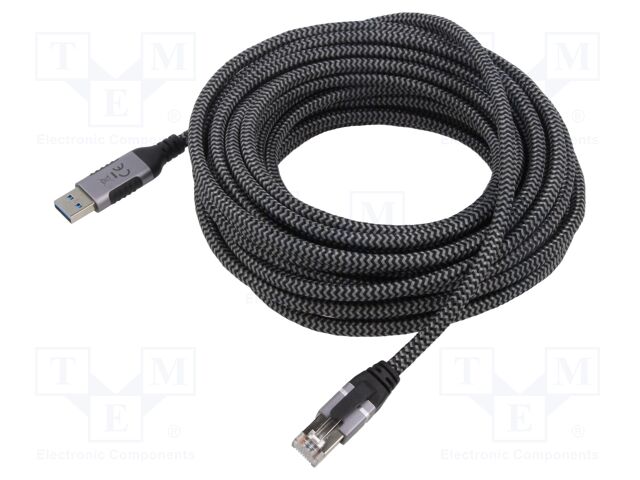 Cable; USB 3.0; RJ45 plug,USB A plug; 5m; 1Gbps; Øcable: 5.6mm