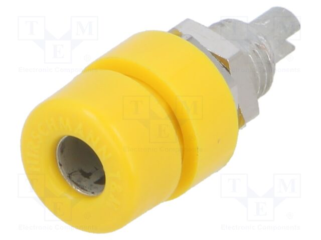 Connector: 4mm banana; socket; 32A; 30VAC; 60VDC; yellow; screw