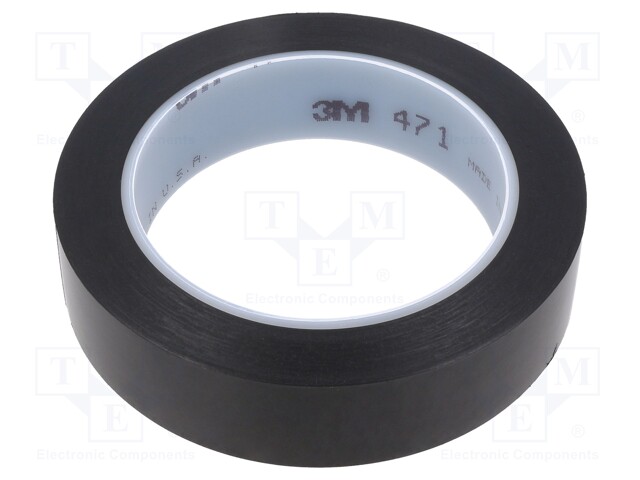 Tape: marking; black; L: 33m; W: 25mm; Thk: 0.13mm; 2.5N/cm; 130%