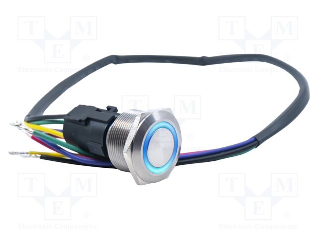 Switch: vandal resistant; SPDT; 3A/250VAC; IP67; ON-(ON); blue; 3V