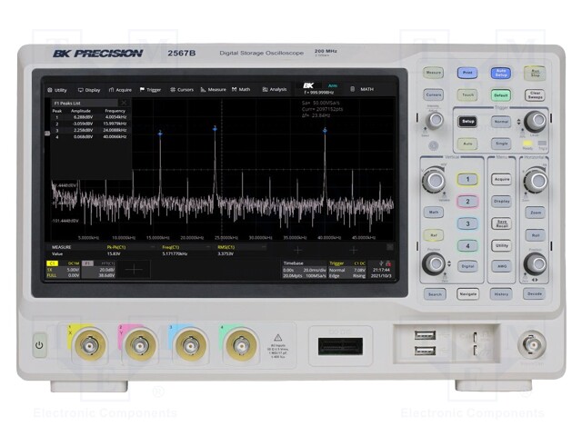 Oscilloscope: digital; Ch: 4; 200MHz; 2Gsps; 200Mpts/ch; 1.7ns