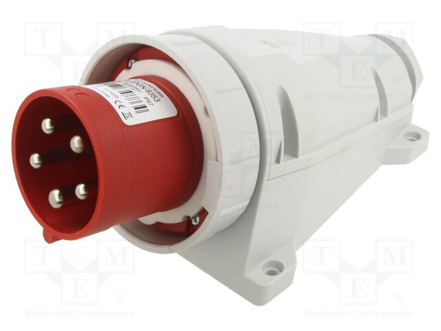 Connector: AC supply 3-phase; socket; male; 63A; 400VAC; IEC 60309