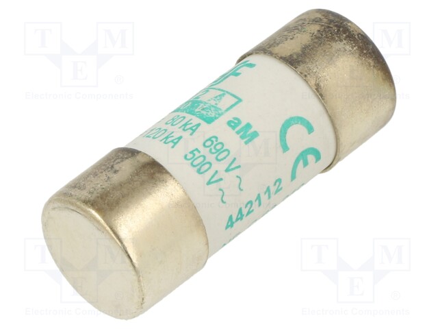 Fuse: fuse; aM; 12A; 690VAC; ceramic,cylindrical,industrial