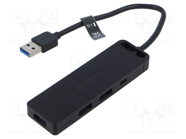 Hub USB; USB 3.0; black; Number of ports: 6; 0.15m; Enclos.mat: ABS