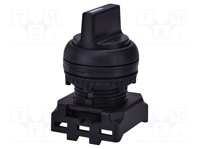 Switch: rotary; 22mm; black; IP65; E; Pos: 2; Ø22.5mm; -25÷65°C