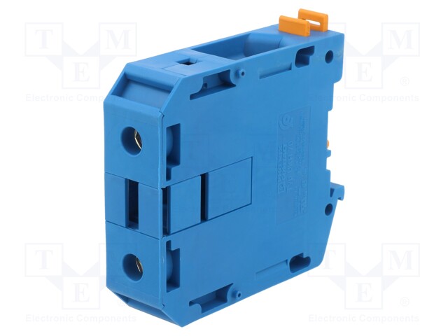 Splice terminal: rail; UKH; 70mm2; ways: 1; terminals: 2; blue; 1kV